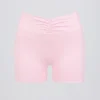 Ruched Mini Shorts in Pale Pink Marl