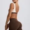 Ruched Mini Shorts in Pecan Marl