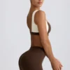 Ruched Mini Shorts in Pecan Marl