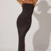 Ryatt Ruched Bodycon Maxi Dress in Black