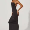 Ryatt Ruched Bodycon Maxi Dress in Black