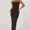 Ryatt Ruched Bodycon Maxi Dress in Black