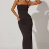 Ryatt Ruched Bodycon Maxi Dress in Black