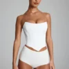 Sabrine Slinky Jersey Low-Rise Hotpants in White
