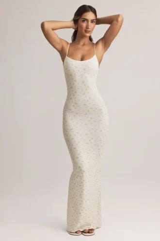 Salma Modal Scoop-Neck Strappy Maxi Dress in Floral Print