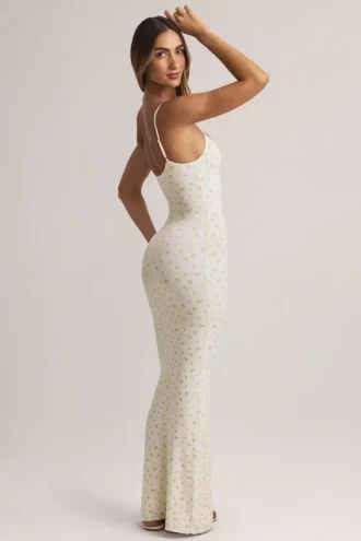 Salma Modal Scoop-Neck Strappy Maxi Dress in Floral Print