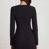 Samantae Structured Single-Breasted Blazer Mini Dress in Black