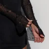 San Marino Embellished Side Split Maxi Dress in Black