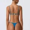 Sanibel Chain-Embellished Cut-Out Bikini Top in Ocean Blue