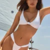 Santona Knot-Detail Bikini Top in White