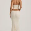 Saphira Embellished Cut-Out Draped Corset Gown in White