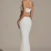 Sardinia Embellished Strappy Maxi Skirt in White