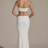 Sardinia Embellished Strappy Maxi Skirt in White