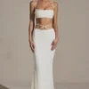 Sardinia Embellished Strappy Maxi Skirt in White