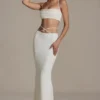 Sardinia Embellished Strappy Maxi Skirt in White