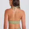 Scoop-Neck Halterneck Sports Bra in Matcha