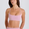 Scoop-Neck Halterneck Sports Bra in Mauve