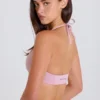 Scoop-Neck Halterneck Sports Bra in Mauve