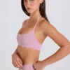 Scoop-Neck Halterneck Sports Bra in Mauve