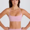 Scoop-Neck Halterneck Sports Bra in Mauve