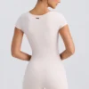 Scoop-Neck Unitard in Washed Cream