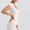Scoop-Neck Unitard in Washed Cream
