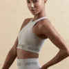 Seamless Racerback Crop Top in Silver