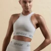 Seamless Racerback Crop Top in Silver