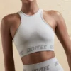 Seamless Racerback Crop Top in Silver