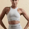 Seamless Racerback Crop Top in Silver
