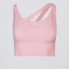 Seamless Soft Rib Asymmetric Sports Bra in Powder Pink