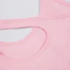 Seamless Soft Rib Asymmetric Sports Bra in Powder Pink