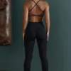 Seamless Strappy Sports Bra in Black