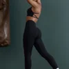 Seamless Strappy Sports Bra in Black