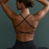 Seamless Strappy Sports Bra in Black