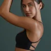 Seamless Strappy Sports Bra in Black
