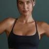 Seamless Strappy Sports Bra in Black