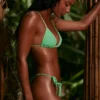 Seersucker Multi-wear Triangle Bikini Top in Seafoam Green