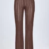 Selara Mid-Rise Flared Trousers in Bronze