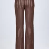 Selara Mid-Rise Flared Trousers in Bronze