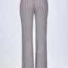 Selara Mid-Rise Flared Trousers in Silver