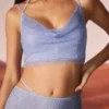 Selena Embellished Cowl Neck Corset in Blue