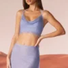 Selena Embellished Cowl Neck Corset in Blue