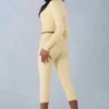 Selene Knit Mid-Rise Capri Trousers in Butter Yellow