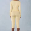 Selene Knit Mid-Rise Capri Trousers in Butter Yellow