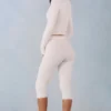 Selene Knit Mid-Rise Capri Trousers in Ivory