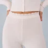 Selene Knit Mid-Rise Capri Trousers in Ivory