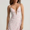 Seliora Scalloped Backless A-Line Mini Dress in Cherry Print
