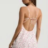 Seliora Scalloped Backless A-Line Mini Dress in Cherry Print