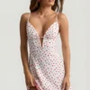 Seliora Scalloped Backless A-Line Mini Dress in Cherry Print